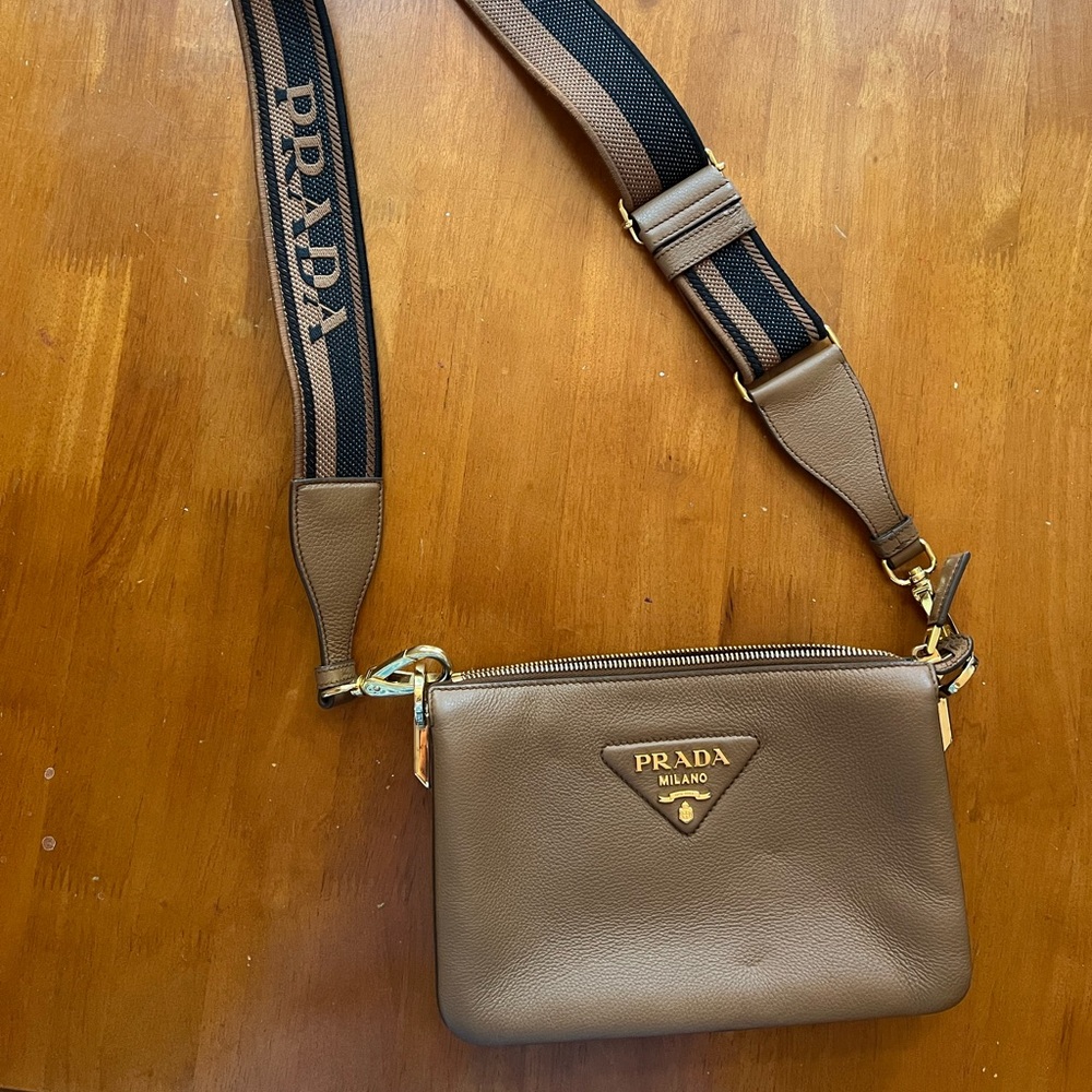 Prada Chocolate Leather Shoulder Bag